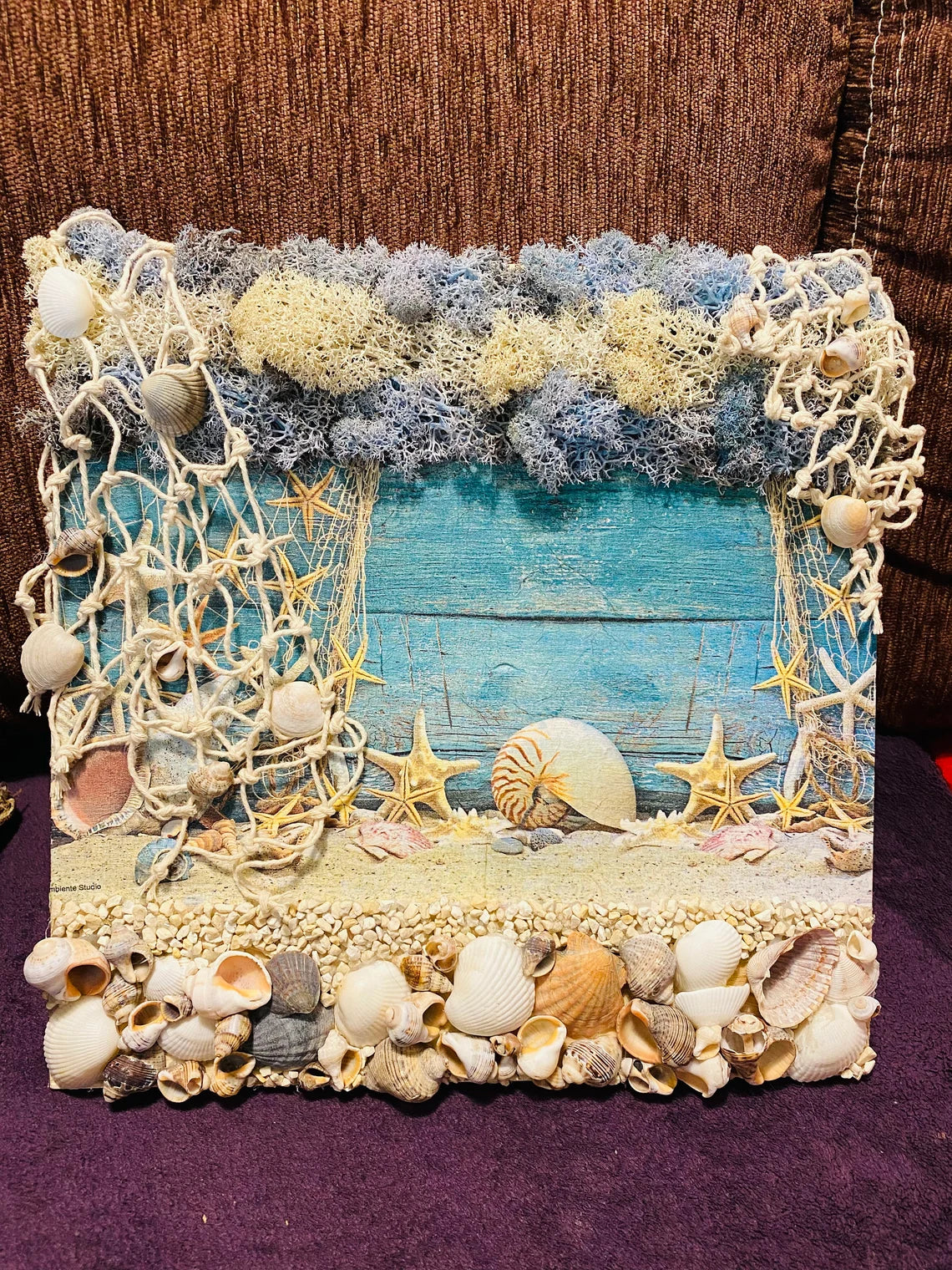 Sea Symphony Artwork Frame Moss Sea Shells Fishing Net Fishеrmаn Bolt –  Klonche